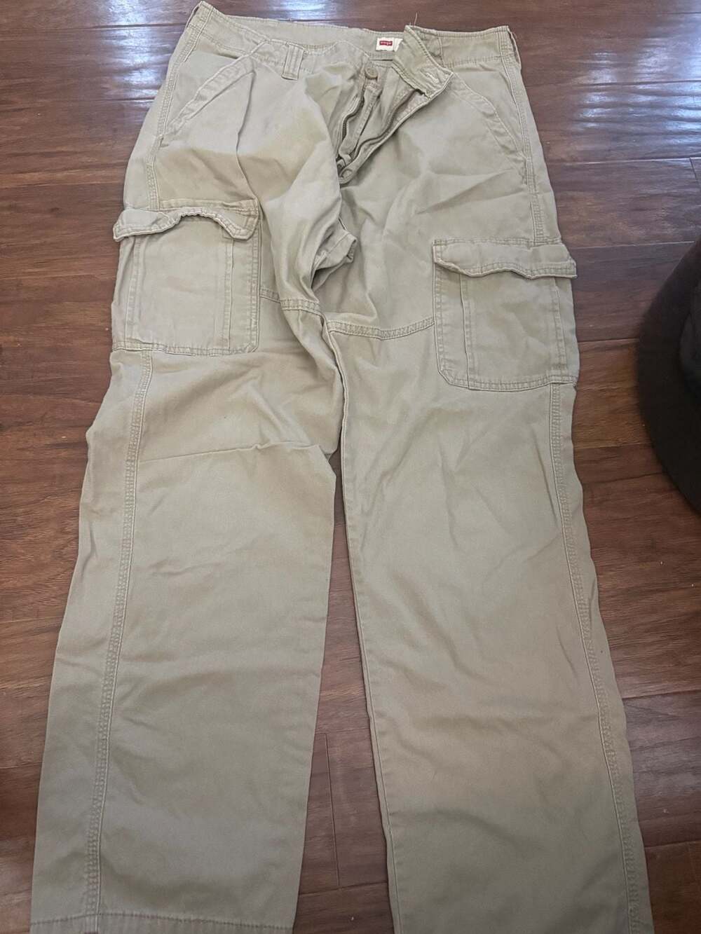 Wrangler Men's Relaxed Fit Beige Cargo Pants Utility Trousers